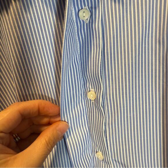 Zara top blue and white stripe with black embroidery size Small - Picture 5 of 6